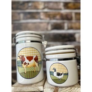 2 piece Vintage Farm Canister set  by Alco